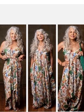 New World Market Size S/M Tropical Print Boho Oversized Jumpsuit Versatile Looks